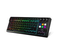 VBESTLIFE Teclado Mecánico para Juegos con Cable de 78 Teclas con 6 Teclas Macro Programables LCD, Retroiluminación RGB, Diseño Compacto sin para Creadores de Contenido (Black)
