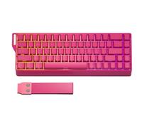 VBESTLIFE Teclado Mecánico para Juegos Inalámbrico 60%, Teclado para Juegos RGB Trimodo USB/BT5.0/2,4G con Teclas PBT Impresas Laterales (Rojo)