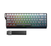 VBESTLIFE Teclado Mecánico para Juegos Inalámbrico 60%, Teclado para Juegos RGB Trimodo USB/BT5.0/2,4G con Teclas PBT Impresas Laterales (Black)