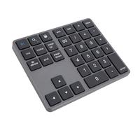 VBESTLIFE Teclado Numérico Bluetooth, Teclado Numérico Inalámbrico 2,4G, Teclado Numérico Externo Recargable USB C de 35 Teclas, Teclado de Entrada de Datos Financieros (Gray)