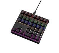 VBESTLIFE Teclado Numérico Mecánico con Cable, Teclado Numérico con Interruptor Azul de 34 Teclas con Retroiluminación RGB y Cable Tipo C Desmontable, para PC Portátil de Escritorio (Black)