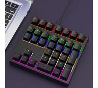 VBESTLIFE Teclado Numérico Mecánico, Teclado Numérico Mini Tipo C de 34 Teclas, Retroiluminación RGB, Recargable con Teclas PBT para PC (Black)