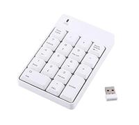 Vbestlife Teclado numérico USB inalámbrico 2.4GHz Wireless 18 teclas Numpad numérico teclado teclado para PC portátil (blanco)