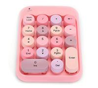 VBESTLIFE Teclado numérico USB inalámbrico, Mini Teclado numérico Impermeable de 18 Teclas Rosa, Teclado numérico de Tapa Redonda Colorido Vintage para Contabilidad financiera