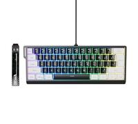VBESTLIFE Teclado para Juegos 60%, Retroiluminado RGB, Compacto, Antifantasma, sin Conflicto, 61 Teclas, Mecánico de Juegos, Teclado con Cable para PC y Portátil (Blanco Negro)
