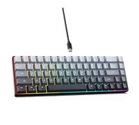 VBESTLIFE Teclado para Juegos RGB de 68 Teclas, Teclado Mecánico con Cable con Teclas de Color Degradado, Diseño Compacto y 18 Modos de Iluminación para Computadora PC (Negro Degradado)