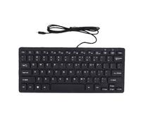 VBESTLIFE Teclado Pequeño con Cable Tipo C, Teclado Silencioso Compacto de 78 Teclas con Teclas Multimedia para PC, Portátil, Tableta, Teléfono Inteligente (Black)