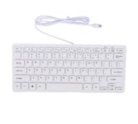 VBESTLIFE Teclado Pequeño con Cable Tipo C, Teclado Silencioso Compacto de 78 Teclas con Teclas Multimedia para PC, Portátil, Tableta, Teléfono Inteligente (White)