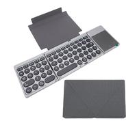 VBESTLIFE Teclado Plegable con Panel Táctil, Compacto, Carga Tipo C, Teclados de Viaje Bluetooth con Trackpad Grande para Ordenador Portátil, PC y Tableta
