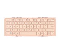 VBESTLIFE Teclado Plegable, Mini Teclado Inalámbrico Bluetooth Triple Plegable, Teclado Inalámbrico Portátil Recargable, Sincroniza hasta 3 Dispositivos, para Teléfonos, Tabletas y (Pink)