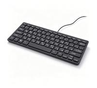 VBESTLIFE Teclado Ruso, Teclado con Cable USB de 78 Teclas con Caracteres Rusos, Plug and Play, Diseño a Prueba de Salpicaduras, con ángulo Inclinado para Computadora Portátil PC