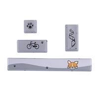 VBESTLIFE Teclas PBT, Espacio + ESC + Enter + Teclado numérico Enter Keycaps Kits Universal para Teclado mecánico(Patrón de pequeño Perro Gris)