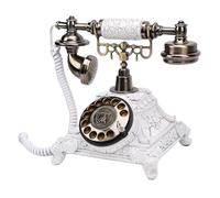 VBESTLIFE Teléfono Antiguo, Teléfono Fijo de Estilo Europeo, Teléfono Antiguo para la Decoración del Hotel en Casa, con Memoria de 32 GB (White)