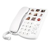 VBESTLIFE Teléfono con Botones Grandes para Personas Mayores, Teléfono Fijo con Cable de 9 Botones, Marcación Rápida, Llamadas Manos Libres, Timbre Potente, para Personas con Discapacidad