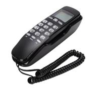 VBESTLIFE Teléfono con Cable Básico Montable en la Pared, Teléfono Fijo Retro con Pantalla de Identificación de Llamadas, Mini Portátil para el Hogar, Hotel, Cocina, Garaje, Ascensor (Negro (versión