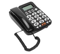 VBESTLIFE Teléfono De Escritorio con Cable, Botones Grandes Línea Fija con Cable, para Habitaciones De Hotel De Oficina En Casa, Identificador De Llamadas, Llamada con Manos Libres