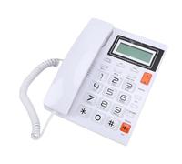 VBESTLIFE Teléfono Fijo con Cable, Botones Grandes, Teléfono Fijo con Identificador de Llamadas, Visualización de Fecha y Hora, Flash para Volver a Marcar, Altavoz para Casa, Empresa, Hotel (White)