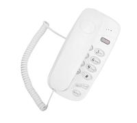 VBESTLIFE Teléfono Fijo con Cable, Teléfono Residencial con Botón Grande para Montar en la Pared con 3 Tonos de Llamada Seleccionables, Función de Silencio de Rellamada Rápida, para el (White)