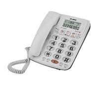 Vbestlife Teléfono Fijo con Pantalla Grande y Cable de 2 Líneas,Marcación Rápida Memoria de Llamadas,Cancelación de Ruido Sonido Claro, para Hogar/Oficina/Hotel