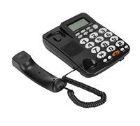 VBESTLIFE Teléfono Fijo de Escritorio, Identificador de Llamadas Teclas Grandes Llamada Manos Libres Sin Molestar, con Ajuste de Volumen y DTMF FSK Doble Estándar, para Habitaciones de