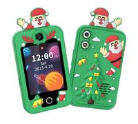 VBESTLIFE Teléfono Inteligente para Niños, Juguete de Aprendizaje con Pantalla Táctil de 2,8 Pulgadas con Cámara Dual y Memoria de 8 GB, Educativo para Niños y Niñas (Papá Noel)