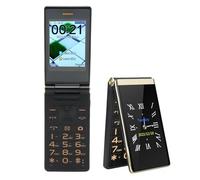 VBESTLIFE Teléfono Móvil con Tapa para Personas Mayores, Teléfono Móvil 2G Desbloqueado con Pantalla Dual de 3 y 1,8 Pulgadas, SIM Dual, 5900 MAh, Botones Grandes y Fuentes Grandes (Gold)