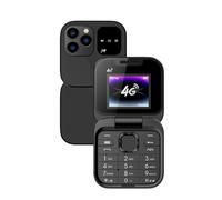 VBESTLIFE Teléfono Plegable 4G LTE, Teléfono para Personas Mayores Desbloqueado con Doble SIM de Doble Modo de Espera, Bluetooth 5.0, MP3, Pantalla de 1,77 Pulgadas (Black)