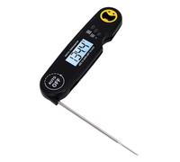 VBESTLIFE Termómetro Digital para Carne para Cocinar, Portátil y Plegable, Termómetro para Cocinar Alimentos para Barbacoa, Parrilla, Ahumador, Aceite, Freír, Dulces, Lectura Instantánea (BLACK)