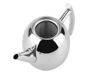 VBESTLIFE Tetera de Acero Inoxidable de 1500ml con Filtro de Malla Extraíble, Hervidor Duradero Resistente a la Oxidación para té, café, Agua, Uso en Cafetería en Casa (1500ML)