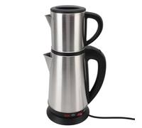 VBESTLIFE Tetera Turca Eléctrica, Tetera e Infusor de Doble Olla de Acero Inoxidable, 1800W, Apagado Automático y Mantenimiento Caliente, de 2L y de 1L (Enchufe europeo 220V)