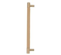 VBESTLIFE Tirador de Barra de Gabinete de Latón y Cuero Dorado, Paso de Orificio de 224MM, para Cajón de Armario, Herrajes de Cocina Nórdicos de Lujo Ligeros (Beige)