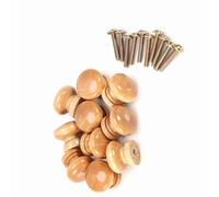 VBESTLIFE Tiradores de Cajones 10 Piezas, Pomos de Madera para Gabinete con Madera Natural, Pomos Redondos Ergonómicos para Armario de Cocina, Tiradores Pequeños de 33 Mm para Cajón de Cómoda,