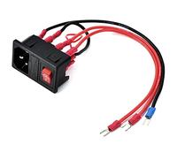 VBESTLIFE Toma de Interruptor de Alimentación, Interruptor de Alimentación de Impresora 3D con Fusible de 10 A, Toma de Corriente Tipo U para Impresora 3D, Fuente de de 220 V, Pieza de Repuesto de