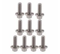 VBESTLIFE Tornillos de Brida de Acero Inoxidable, Pernos de Brida Hexagonales M6 con Arandela Integrada, Sujetadores Resistentes a la Corrosión 304, 10 Piezas para Maquinaria, Electrodomésticos,