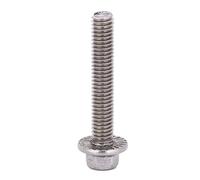 VBESTLIFE Tornillos de Brida de Acero Inoxidable, Pernos de Brida Hexagonales M6 con Arandela Integrada, Sujetadores Resistentes a la Corrosión 304, 10 Piezas para Maquinaria, Electrodomésticos,