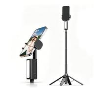 VBESTLIFE Trípode para Palo Selfie de 4 Patas, Soporte Portátil de Aleación de Aluminio Extensible de 12,2-59,1 Pulgadas con Luz de Relleno de 27 LED 3000-6500K, para Grabación de Vídeo y