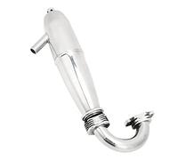 VBESTLIFE Tubo de Escape para Coche de Aceite 1/8 RC, Pieza de Actualización Antideformación de Aleación de Aluminio con Soporte de Abrazadera, Accesorios de Vehículo Remoto para HSP, Aspecto