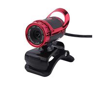 Vbestlife USB 2.0 12M Píxeles Clip-on Webcam Cámara HD, 360 ° Rotación Soporte Micrófono Incorporado para PC. (Rojo)