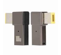 VBESTLIFE USB C a Punta Delgada 100 W Hembra Tipo C a ángulo Recto DC Square Jack Convertidor PD Conector de Cargador de Alimentación para ThinkPad X1, X1 Yoga, T431s T440 T440p T440s