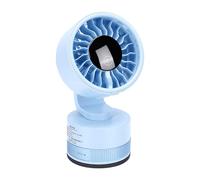 VBESTLIFE Ventilador de Escritorio con Ventosa, Ventilador de Vacío Silencioso de 6 Velocidades con Pantalla Digital, Circulador de Aire Portátil USB C, de Pared con Batería de 4000 MAh para el
