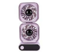 VBESTLIFE Ventilador de Escritorio de Doble Cabezal, Pantalla LED de 100 Velocidades, Ventilador de Circulación Recargable por USB con Batería de 4000 MAh con Rotación de 36 °, 35 DB