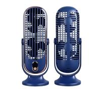 VBESTLIFE Ventilador de Escritorio de Torre de Aire Acondicionado, Motor Silencioso sin Escobillas, 5 Engranajes, Enchufe USB Portátil para Oficina, Hogar, Mini Ventilador de Metal ABS (BLUE)