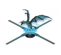 VBESTLIFE Ventilador de Holograma 3D, 17,7 Pulgadas, 4 Aspas, Resolución 2000x1060, 530 Cuentas LED, con Control Remoto de Aplicación WiFi, para Pantalla Holográfica 3D de PC (Enchufe de la UE)