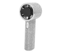 VBESTLIFE Ventilador de Mano con Diamantes de Imitación, Ventilador Turbo Portátil con Pantalla Digital de 5 Velocidades, de Refrigeración Compacto Recargable para Viajes de Camping, Batería USB de