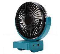 VBESTLIFE Ventilador Inalámbrico Portátil Apto para Batería PARKSIDE X20V, Ventilador de Camping Recargable Giratorio de 360° de 3 Velocidades para Lugar de Trabajo de Construcción