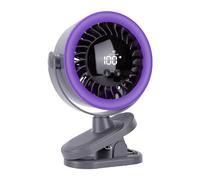 VBESTLIFE Ventilador Portátil con Clip, Ventilador de Escritorio Recargable con Pantalla LED, Control Táctil, Motor Silencioso de 7 Aspas, Ajuste Continuo de 100 Velocidades para Viajes de