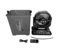 VBESTLIFE Ventilador Portátil con Nebulizador, Iluminación LED, 12V, para Camping, Playa, Jardín (BLACK)