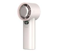 VBESTLIFE Ventilador Portátil de Mano con Pantalla LCD (Blanco lechoso)