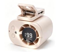 VBESTLIFE Ventilador Portátil de Mano, Recargable por USB, Giratorio de 360° con 199 Velocidades de Viento Ajustables y Pantalla Digital LED, para Viajes a Casa Al Aire Libre