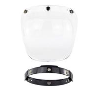 VBESTLIFE Visera de Casco Abierto Casco de Motocicleta Visera de Burbuja Accesorio para Cascos de Motocicleta (Transparente)